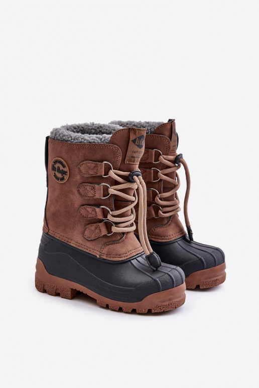 Alto Caldo Stivali da neve Infantile con chiusura a scatto Lee Cooper LCJ-24-44-2842K colore marrone