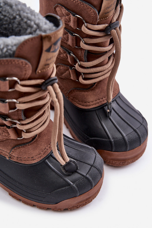 Alto Caldo Stivali da neve Infantile con chiusura a scatto Lee Cooper LCJ-24-44-2842K colore marrone