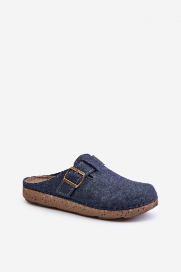 Pantofole da uomo con fibbie Inblu MT000012 blu scuro