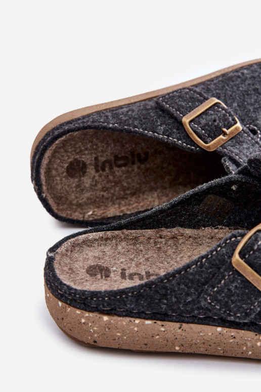 Pantofole per uomo con fibbie Pantofole Inblu preventivo MT000012 colore grigio Pantofole per uomo con fibbie Pantofole Inblu preventivo MT000012 colore grigio