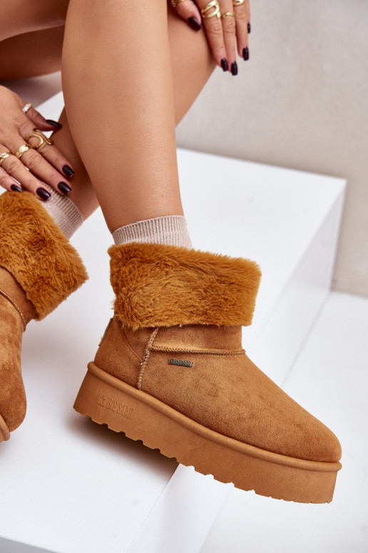 Stivali da neve con una piattaforma con una pelliccia Big Star OO274A106 colore marrone Stivali da neve con una piattaforma con una pelliccia Big Star OO274A106 colore marrone