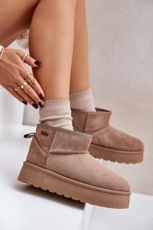 Basso Stivali da neve con una piattaforma Big Star OO274A100 beige Basso Stivali da neve con una piattaforma Big Star OO274A100 beige