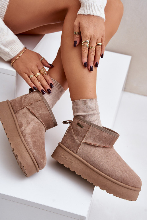 Basso Stivali da neve con una piattaforma Big Star OO274A100 beige Basso Stivali da neve con una piattaforma Big Star OO274A100 beige