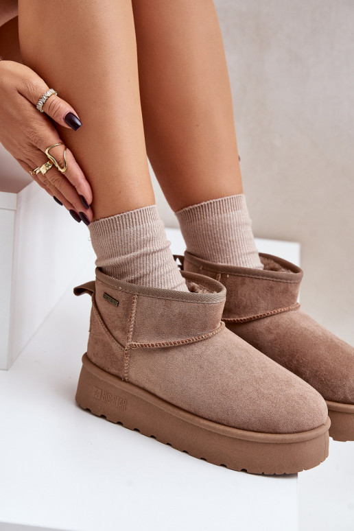 Basso Stivali da neve con una piattaforma Big Star OO274A100 beige Basso Stivali da neve con una piattaforma Big Star OO274A100 beige