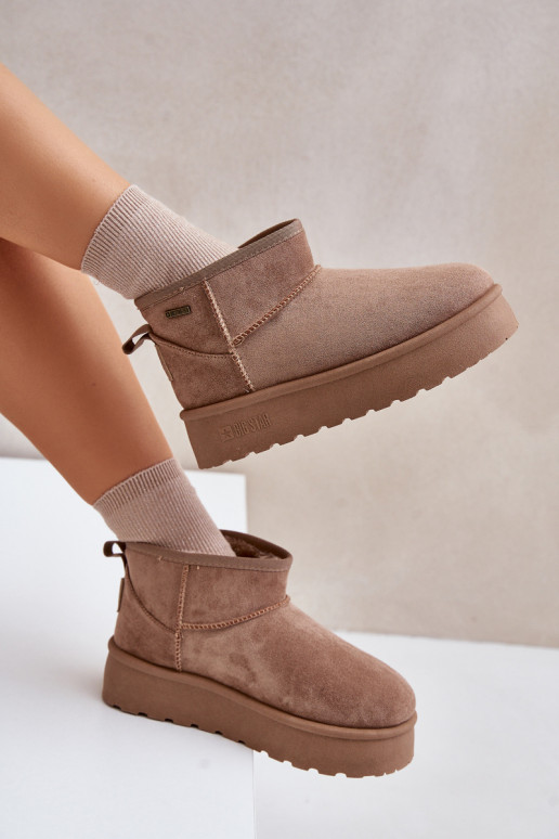 Basso Stivali da neve con una piattaforma Big Star OO274A100 beige Basso Stivali da neve con una piattaforma Big Star OO274A100 beige