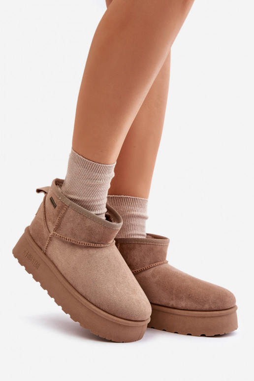 Basso Stivali da neve con una piattaforma Big Star OO274A100 beige Basso Stivali da neve con una piattaforma Big Star OO274A100 beige