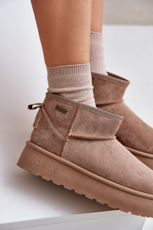 Basso Stivali da neve con una piattaforma Big Star OO274A100 beige Basso Stivali da neve con una piattaforma Big Star OO274A100 beige