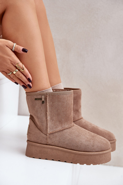 Alto Stivali da neve Femminile con una piattaforma Big Star OO274A097 beige Alto Stivali da neve Femminile con una piattaforma Big Star OO274A097 beige