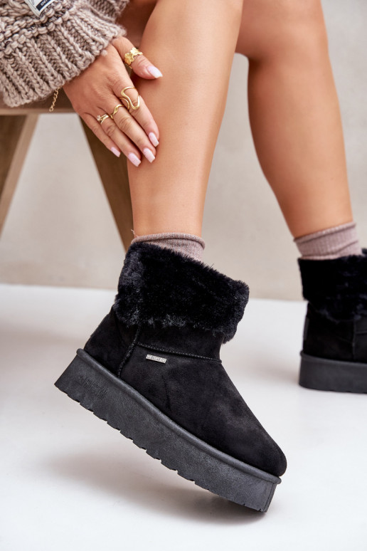 Stivali da neve con una piattaforma con una pelliccia Big Star OO274A108 colore nero Stivali da neve con una piattaforma con una pelliccia Big Star OO274A108 colore nero