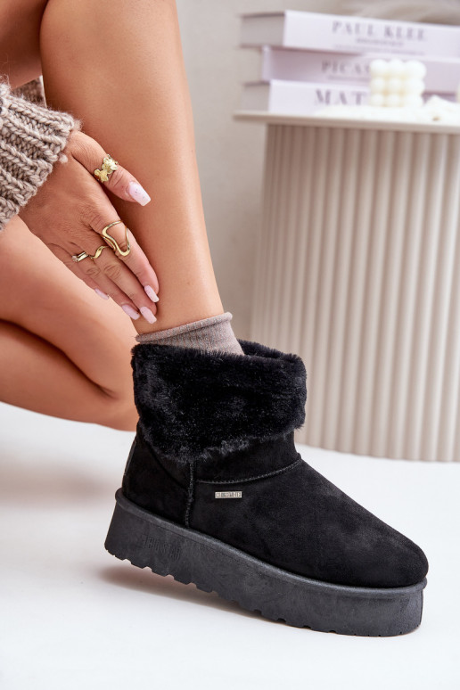 Stivali da neve con una piattaforma con una pelliccia Big Star OO274A108 colore nero Stivali da neve con una piattaforma con una pelliccia Big Star OO274A108 colore nero