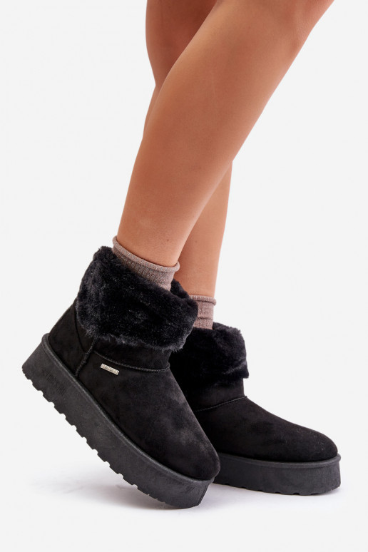 Stivali da neve con una piattaforma con una pelliccia Big Star OO274A108 colore nero Stivali da neve con una piattaforma con una pelliccia Big Star OO274A108 colore nero