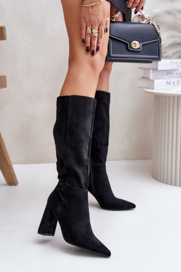 stivali con i tacchi Contro la strada colore nero Lannetea