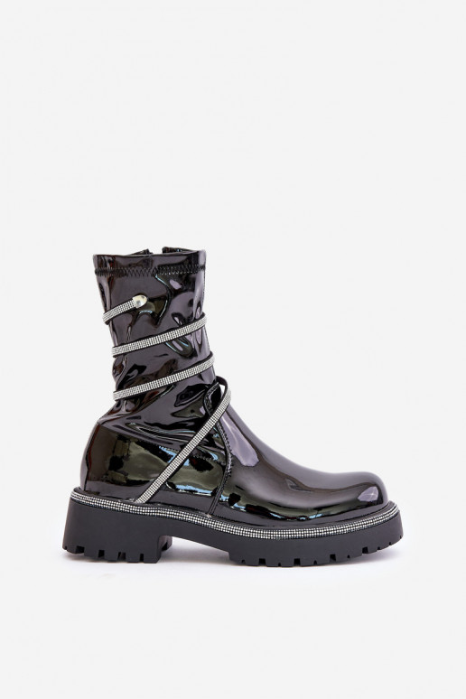 con effetto vernice Stivali Con decorazione colore nero Kikizelle con effetto vernice Stivali Con decorazione colore nero Kikizelle