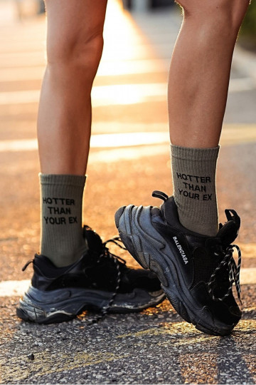 Calzini Femminile con una nota Hotter Than Your Ex colore verde