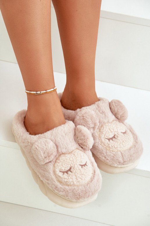 Caldo con una pelliccia Pantofole Femminile beige Jozelinetta Caldo con una pelliccia Pantofole Femminile beige Jozelinetta