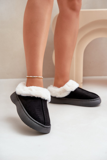 Pantofole Femminile con una pelliccia colore nero Zinntia