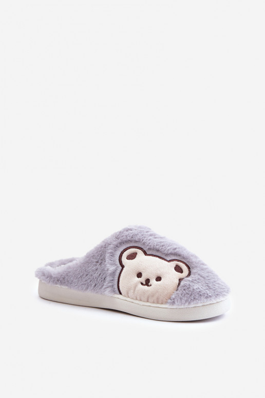 Pantofole Femminile con una pelliccia Con Orso colore grigio Fiorinella Pantofole Femminile con una pelliccia Con Orso colore grigio Fiorinella