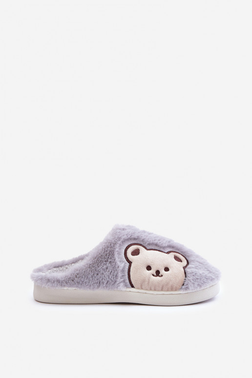 Pantofole Femminile con una pelliccia Con Orso colore grigio Fiorinella Pantofole Femminile con una pelliccia Con Orso colore grigio Fiorinella