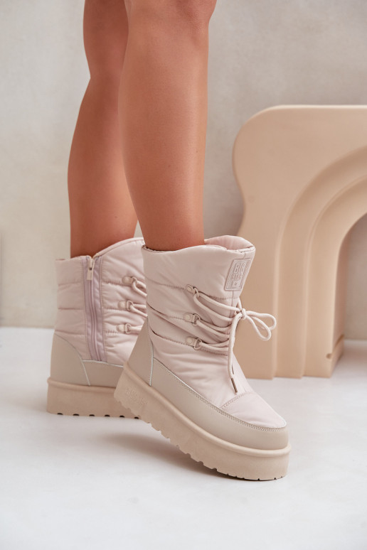 Stivali da neve con una piattaforma Al Castello Big Star OO274885 beige