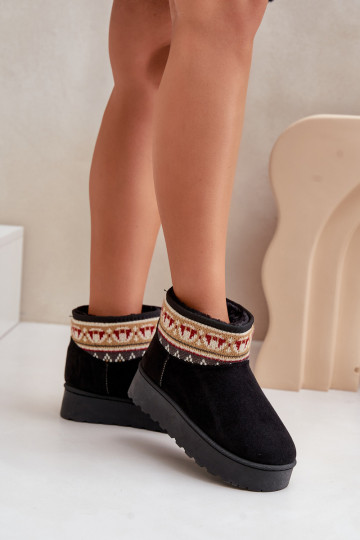 Stivali da neve Femminile con scritti con una piattaforma colore nero Avatharia