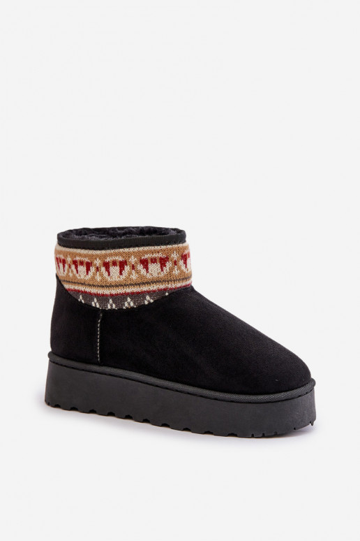 Stivali da neve Femminile con scritti con una piattaforma colore nero Avatharia