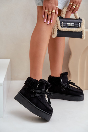 Stivali da neve Femminile con una piattaforma con una pelliccia Typu Branek colore nero Ciabellae 2