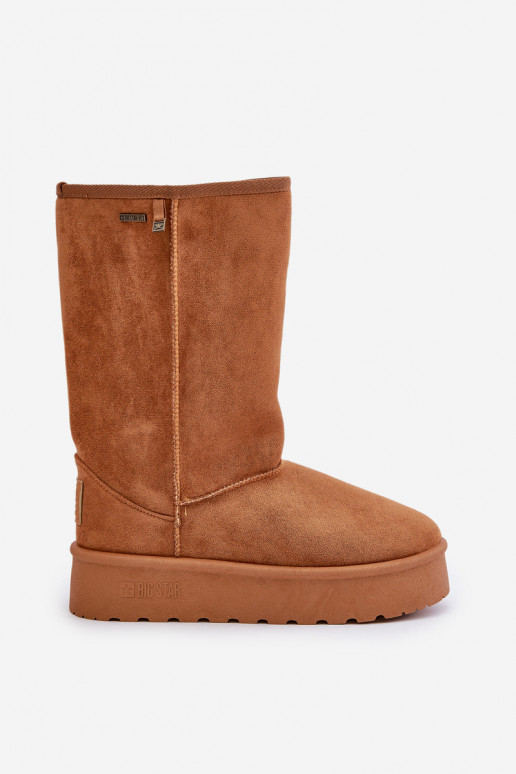Alto Stivali da neve con una piattaforma Big Star OO274893 colore marrone