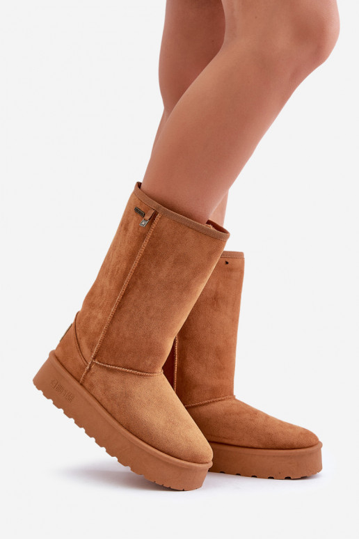 Alto Stivali da neve con una piattaforma Big Star OO274893 colore marrone