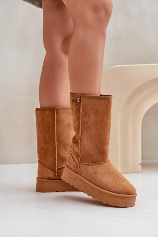 Alto Stivali da neve con una piattaforma Big Star OO274893 colore marrone