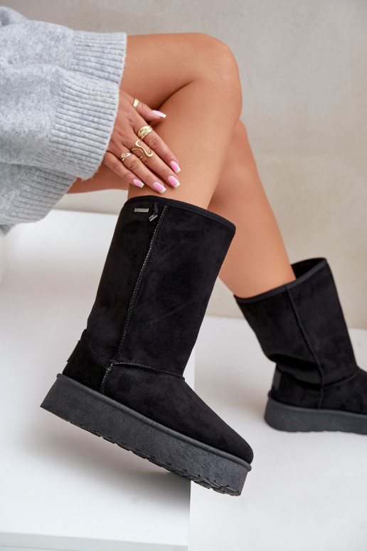 Alto Stivali da neve con una piattaforma Big Star OO274895 colore nero