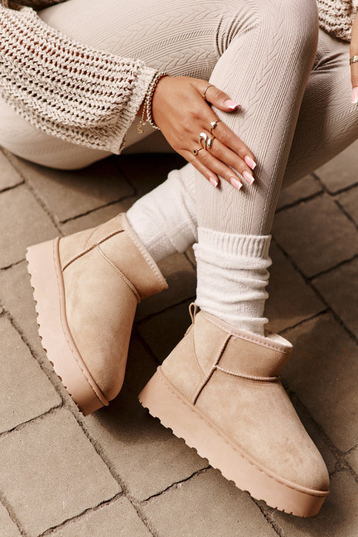 doposci da donna con plateau per scaldare con pelliccia interna colore beige Xamella doposci da donna con plateau per scaldare con pelliccia interna colore beige Xamella