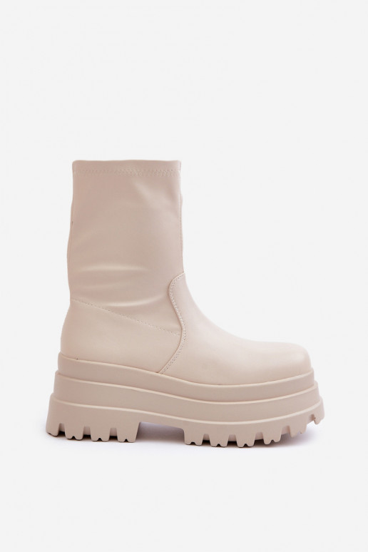 Stivali con una piattaforma colore avorio Florinara Stivali con una piattaforma colore avorio Florinara