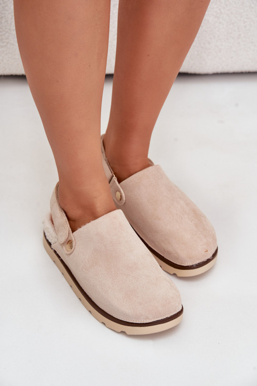 Pantofole Femminile con una piattaforma riscaldamento con pelliccia all interno Typu Baranek beige Sanilora Pantofole Femminile con una piattaforma riscaldamento con pelliccia all interno Typu Baranek beige Sanilora