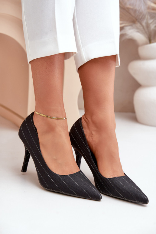 scarpe col tacco alto Femminile con strisce colore nero Tifidra  scarpe col tacco alto Femminile con strisce colore nero Tifidra