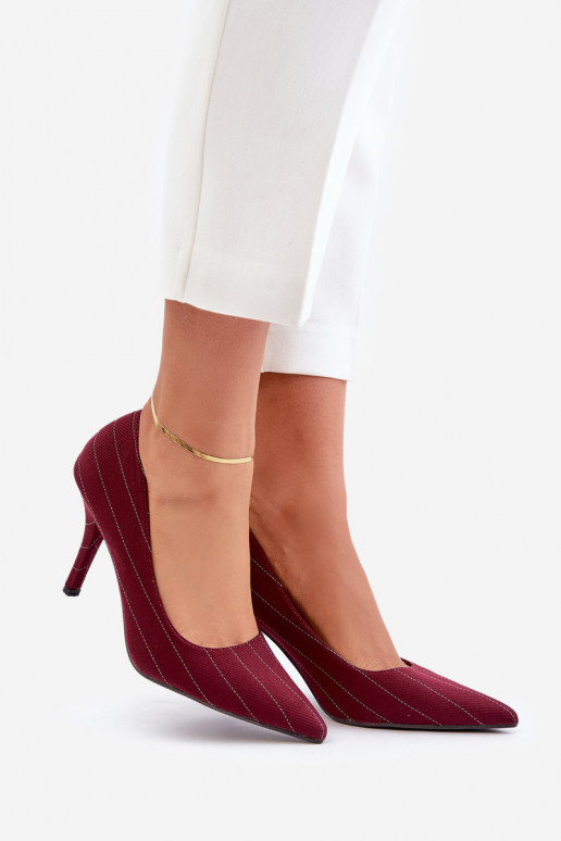 scarpe col tacco alto Femminile con strisce Borgogna Tifidra  scarpe col tacco alto Femminile con strisce Borgogna Tifidra