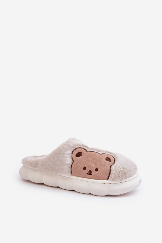 con una pelliccia Pantofole Femminile Orsi di peluche beige Firedi con una pelliccia Pantofole Femminile Orsi di peluche beige Firedi