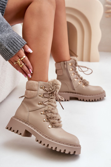 riscaldamento Stivali scarpe Al Castello in ecopelle beige INillatta