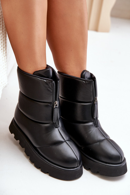 Stivali da neve con una piattaforma con cerniere Eko Pelle colore nero Resisia