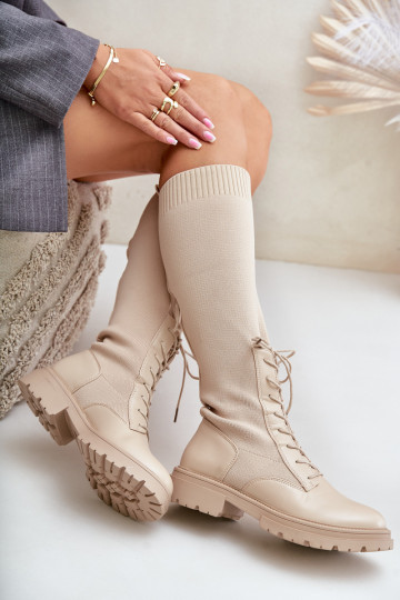 Un modello convincente stivali Ze SkarpetkoAą CholeAką beige Iranel