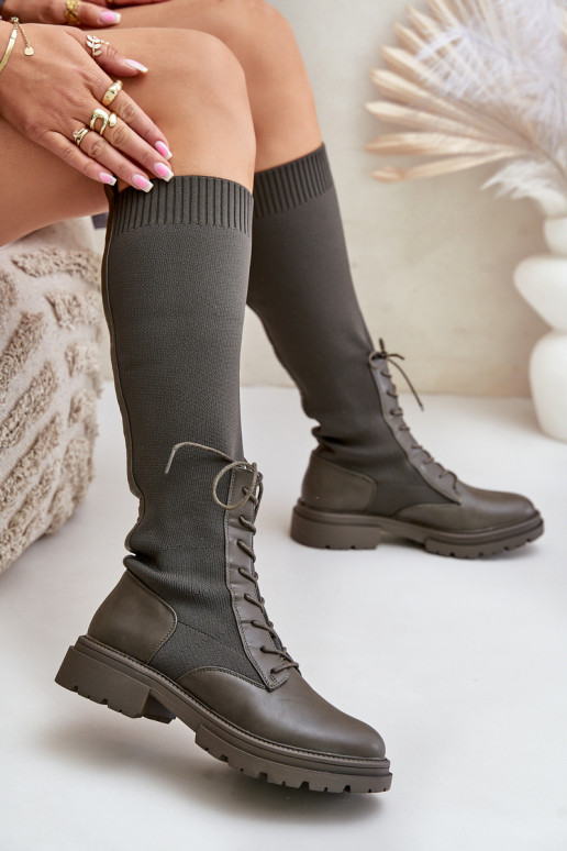 Un modello convincente stivali Ze SkarpetkoAą CholeAką colore kaki Iranel Un modello convincente stivali Ze SkarpetkoAą CholeAką colore kaki Iranel