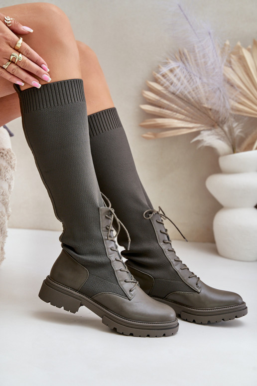 Un modello convincente stivali Ze SkarpetkoAą CholeAką colore kaki Iranel Un modello convincente stivali Ze SkarpetkoAą CholeAką colore kaki Iranel