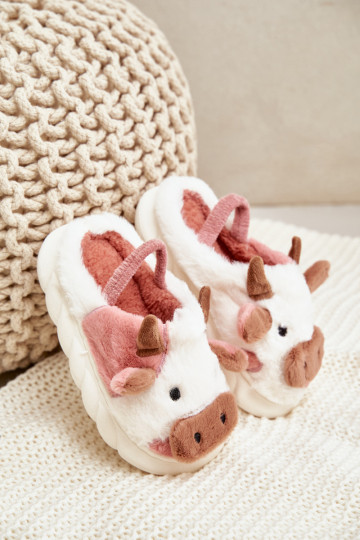 Infantile con una pelliccia Pantofole Con un tema KroAy colore rosa Tamorrin 2