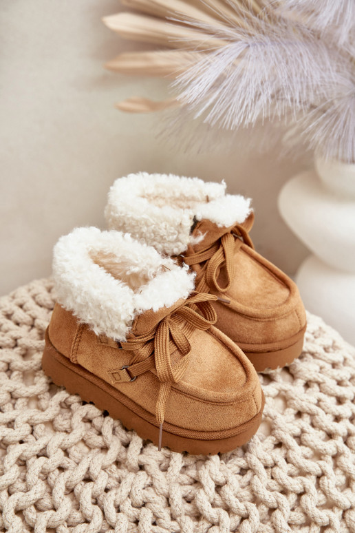 Stivali da neve Stivali Infantile riscaldamento con pelliccia all interno colore marrone Adelane