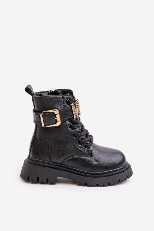 Stivali Infantile Eko Pelle riscaldamento con tacchi decorati colore nero Gilian Stivali Infantile Eko Pelle riscaldamento con tacchi decorati colore nero Gilian