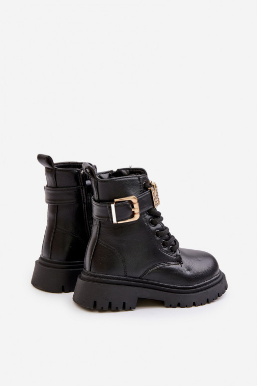 Stivali Infantile Eko Pelle riscaldamento con tacchi decorati colore nero Gilian Stivali Infantile Eko Pelle riscaldamento con tacchi decorati colore nero Gilian