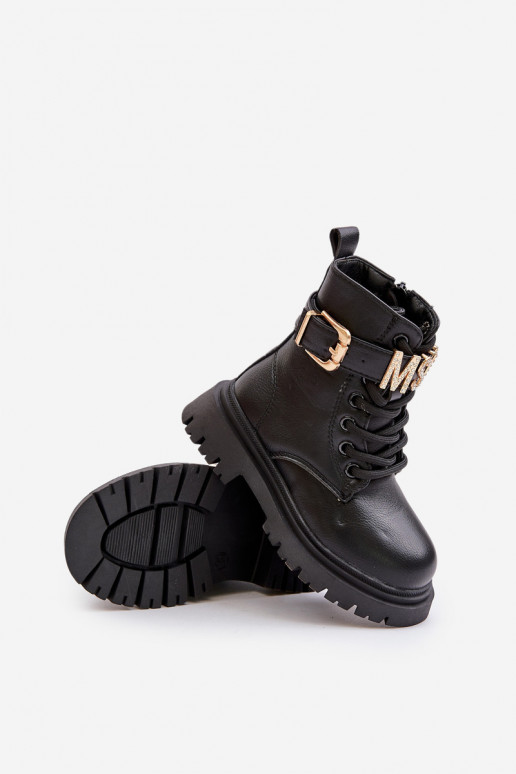 Stivali Infantile Eko Pelle riscaldamento con tacchi decorati colore nero Gilian Stivali Infantile Eko Pelle riscaldamento con tacchi decorati colore nero Gilian