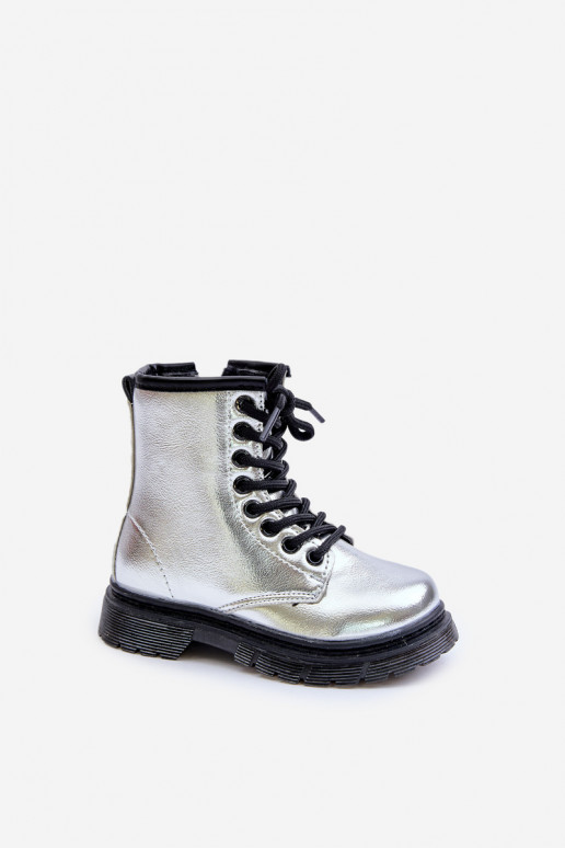 riscaldamento Stivali Infantile con effetto vernice Al Castello color argento Novita riscaldamento Stivali Infantile con effetto vernice Al Castello color argento Novita