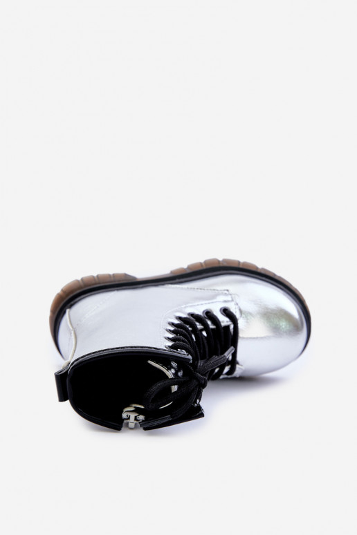 riscaldamento Stivali Infantile con effetto vernice Al Castello color argento Novita riscaldamento Stivali Infantile con effetto vernice Al Castello color argento Novita