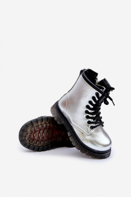 riscaldamento Stivali Infantile con effetto vernice Al Castello color argento Novita riscaldamento Stivali Infantile con effetto vernice Al Castello color argento Novita