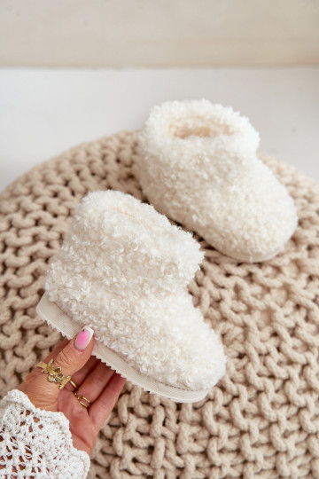 Stivali Stivali da neve Infantile con una pelliccia Typu Baranek colore avorio Mevael